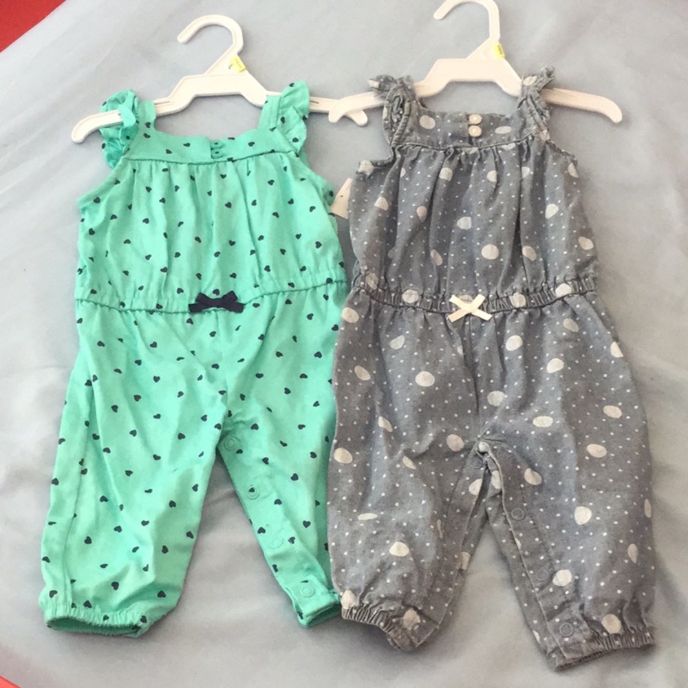 2 sz 3m Carter’s girls rompers jumpsuits save big
